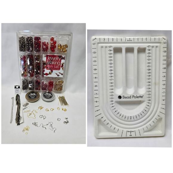 Jewelry Making Gift Set | Multi Color Beads Chain Ear Wire Bracelet & Necklace - Picture 2 of 8